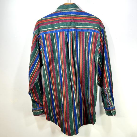 Vintage Woolrich Flannel Shirt 90s Multi Stripe Button Down Size L USA - Picture 9 of 9